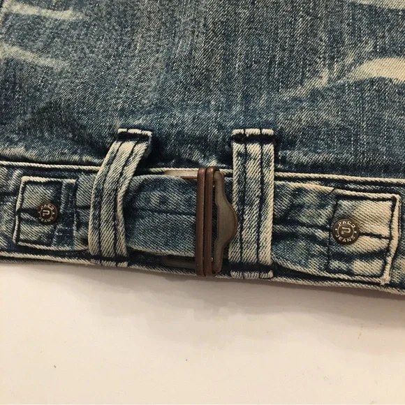 Vintage 2000 Paco Jeans Med Wash Mixed Distressed Denim Jacket Mens Size Small. - Picture 11 of 11